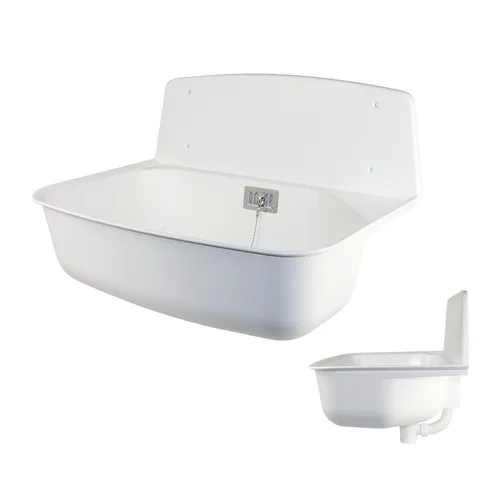 Haas Otto Waschbecken Kunststoff-Universal-Ausgussbecken "Basic", weiss - Waschbecken aus Kunststoff, robust und ideal für vielseitige Anwendungen in Küche oder Werkstatt, Maße: 36.7 x 52.6 x 34.2 cm.