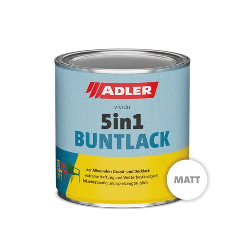 ADLER 5in1 Buntlack für Innen und Außen - 125ml - Wetterfester Lack - Nussbraun