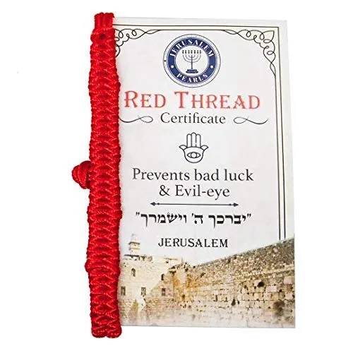 SHUCK24 Das Original aus Israel! Nach Kabbala Lehre Geflochtenes rotes Kabbala-Armband! Mit Zertifikat, Anleitung und Gebet. Das rote Kabbala Armband aus Jerusalem.