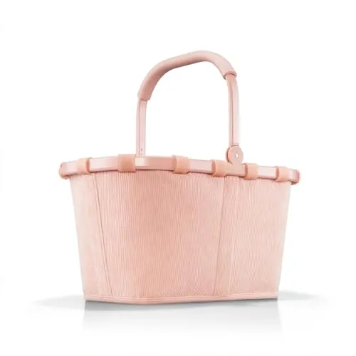 reisenthel Carrybag Shopper Tasche 48 cm frame cord blush - Robuste Einkaufstasche mit Reißverschlussfach, komfortabel und stilvoll für müheloses Einkaufen