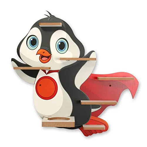 Regal „Pinguin“ geeignet für Toniebox und Tonies inkl. 40 Metallplättchen für Flexible Befestigung der Tonie Figuren