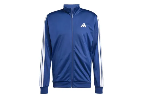 adidas Herren 3 Stripes Tricot Regular Track TOP, Dark Blue, L - Funktionsjacke mit regulärem Schnitt, durchgehendem Reißverschluss und recyceltem Polyester für nachhaltigen Komfort.