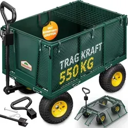 Gardebruk® Bollerwagen - 550kg Tragkraft, klappbar und vielseitig - Handwagen mit 550 kg Tragkraft, stabil und klappbar. Ideal für Garten, Baustelle oder Freizeit. Robuster Stahlrahmen und herausnehmbare Plane für einfachen Transport.