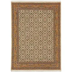 Cazaris Orientteppich Beige 60x90 cm - Rechteckiger Orientteppich aus 100% Schurwolle, ideal für Fußbodenheizung, pflegeleicht und sorgt für ein angenehmes Raumklima.