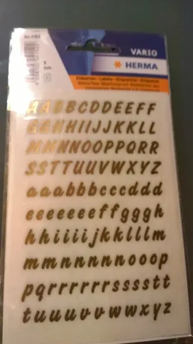 HERMA 4152 Buchstaben selbstklebend A-Z wetterfest Folie gold transparent