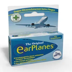 Earplanes für Erwachsene - Druckausgleich beim Fliegen - Arzneimittel zur Linderung von Ohrenschmerzen beim Fliegen. Die weichen Silikon-Ohrstöpsel mit Druckausgleichfilter sorgen für entspanntes Reisen und helfen, Druckunterschiede sanft auszugleichen.