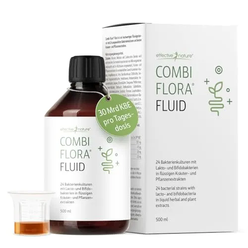 Combi Flora Fluid von effective nature - 500 ml - Flüssige Probiotika + wertvolle Kräutermischung - 100% natürliche Inhaltsstoffe - Vielseitig einsetzbar