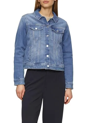 s.Oliver Jeansjacke mit Taschen, Gr. 42, MID BLUE USED - Funktionsjacken, stylische und strapazierfähige Jeansjacke für Frauen mit praktischen Brusttaschen und bequemem Schnitt, ideal für kühle Abende im Freien.