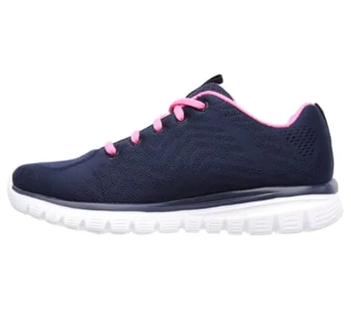 Skechers Damen Sneakers Weit, 40 EU - Damen-Sneaker mit atmungsaktivem Skech Knit Mesh Obermaterial, ideal für sportliche Aktivitäten – bietet optimalen Tragekomfort und Kühlung durch offene Netzstoff-Einsätze.