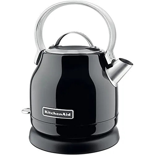 KitchenAid 5KEK1222EOB Wasserkocher Onyx, schwarz - Klassischer Wasserkocher mit einwandiger Edelstahlkonstruktion, LED-Anzeige und Tropf-Stopp Ausgießer – ideal für stilvolles Kochen.
