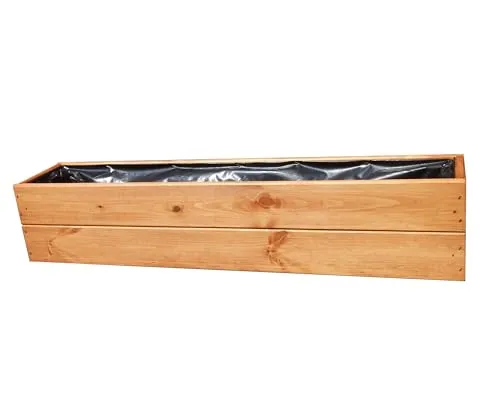 Pflanzkasten aus Holz D27 (Teak, 90 cm) – Fertig montierter Pflanzkübel für Garten und Terrasse - Hochwertiger Pflanzkübel aus Kiefernholz, ideal für Gärten, Terrassen und öffentliche Plätze. Langlebig und verrottungsbeständig, in edler Teak-Optik. Komplett montiert und bereit zur Bepflanzung!