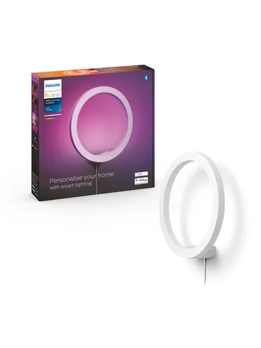 Philips Hue Sana Wall Light - White - Energiesparlampe mit 20W und 1400 Lumen, bietet 16 Millionen Farben und Sprachsteuerung, ideal für modernes Wohnen und Smart Home.