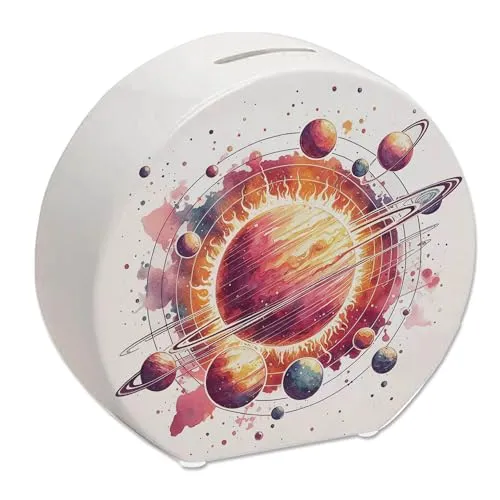 Sonnensystem Planeten Spardose Entdecke das Sonnen-System Weltraum-Erkundung Astronomie-Liebhaber Sterne Orbit-Muster Galaxie-Spareffekt