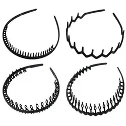 Haarreifen Set für Männer und Damen - Schwarz, 4 Stück - Vielseitiges Set aus 4 elastischen Haarreifen in klassischem Schwarz. Ideal für jeden Anlass, ob Sport oder Alltag. Hergestellt aus hochwertigem Kunststoff, bieten sie Flexibilität und Halt, ohne das Haar zu beschädigen.