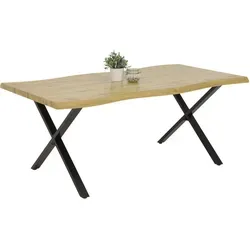 Boxxx Esstisch in Schwarz und Eiche - Rechteckiger Esstisch aus Metall und Holzwerkstoff, in verschiedenen Größen erhältlich - ideal für stilvolle Esszimmergestaltung.