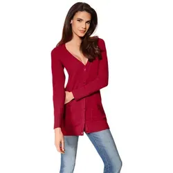 heine Strickjacke Feinstrickjacke rot 38