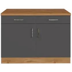 Held Möbel Unterschrank Sorrento 100 cm, anthrazit - Küchenschrank mit Drehtür, bietet viel Stauraum und passt ideal in moderne Küchen.