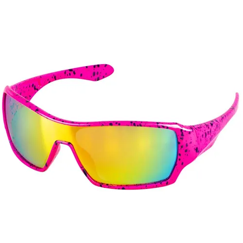 Brille 80er Jahre pink Bad Taste bunte Gläser verspiegelt Karneval Mottoparty