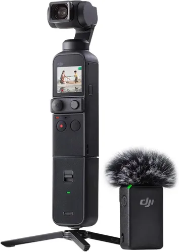 DJI Pocket 2 Creator Combo - Tragbarer 3-Achsen-Gimbal mit 4K-Kamera, 64-MP Fotos und AI-Editor für kreative Vlogs und mühelose Aufnahmen