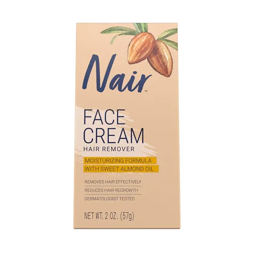 Nair Haarentferner Gesichtscreme 60 ml - Cremes für Vorbehandlung – Effektive Haarentfernung für Oberlippe, Kinn und Gesicht für eine glatte, strahlende Haut.