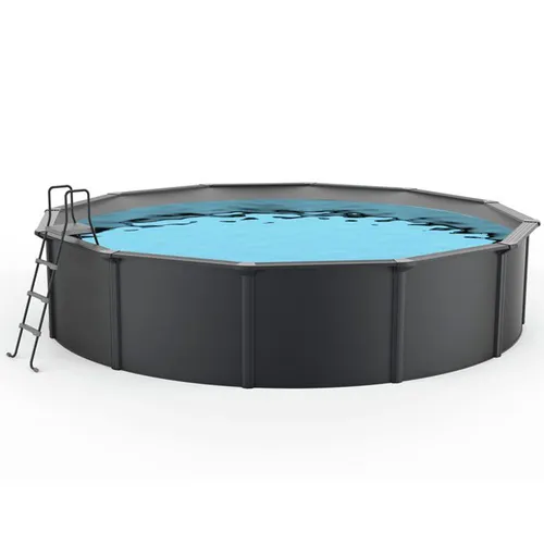 Steinbach Stahlwand Swimming Pool Set "Nuovo de Luxe", anthrazit / silbergrau, Ø 360 x 120 cm, ohne Zubehörset