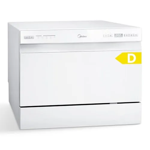 Midea Mini Geschirrspüler - 6 Maßgedecke, 6+1 Programme, IOT-Steuerung und Extra Trocknungs-Funktion, ideal für kleine Wohnungen und platzsparendes Design
