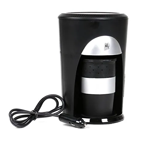 All Ride Kaffeepadmaschine für 1 Tasse - 24 Volt, 300 Watt, ideal für unterwegs mit Zigarettenanzünder und inkl. Kaffeebecher mit Deckel