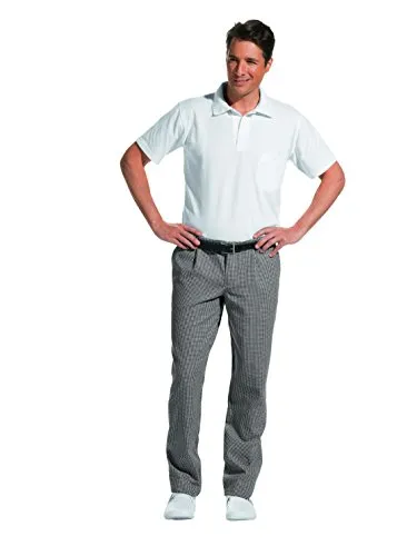 Koch-Bäckerhose 60°C waschbar schwarz/weiß, Größe 56 - ideal für Profis - Herren-Stoffhosen, 60°C waschbar und strapazierfähig für den täglichen Einsatz in der Gastronomie.