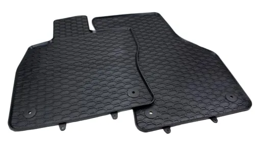 kfz-premiumteile24 Premium Waben Gummimatten Kompatibel mit Golf 7 5G ab 2012 für Leon 5F Baujahr 2012-2019 Fußmatten Vorne Allwetter Automatten 2-teilig 100% Passgenau