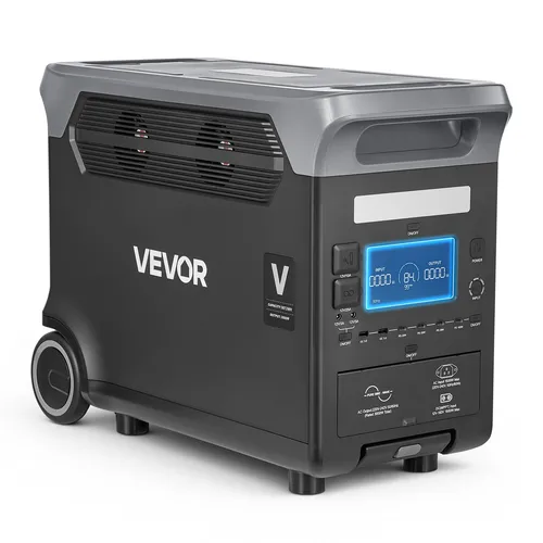 VEVOR Tragbare Powerstation 3000W - 3072Wh Solargenerator für Camping und Notfälle - Diese tragbare Powerstation mit 3072 Wh und 3000 W Ausgangsleistung bietet zuverlässige Stromversorgung für Notfälle und beim Camping. Mit 13 Ausgängen und leichtem Transport ist sie der perfekte Begleiter für unterwegs.