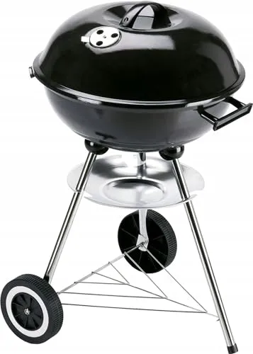 Landmann Mobiler Kugelgrill 41,5 cm - Perfekt für Grillabenteuer - Kompakter Kugelgrill mit emailliertem Deckel, verchromtem Grillrost und Aschefänger – ideal für Gartenpartys und Picknicks.