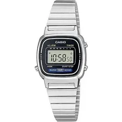 Damen Uhr Casio LA670WA-1D - Schwarz - Digitaluhr für Damen mit Quarzmechanismus, elegantes Edelstahlarmband und praktische Funktionen wie Timer, Alarm und Stoppuhr - ideal für Alltag und besondere Anlässe.