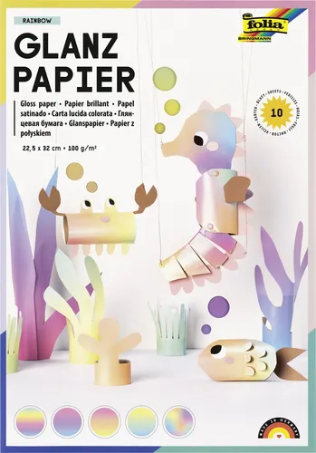 folia Glanzpapier Rainbow 225 x 320 mm 100 g/qm 10 Blatt