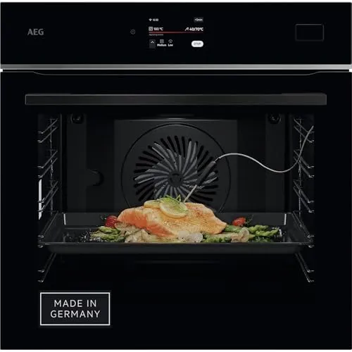 AEG Einbaubackofen Serie 8000 TB8SB72WAB - Backofen mit CookSmart Touch Display und 70 l Garraum, ideal für kreative Kochabenteuer und einfache Reinigung dank Dampfreinigung.