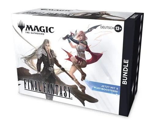 Magic: The Gathering – FINAL FANTASY Bundle - Sammelkarten Bundle mit der gesamten FINAL FANTASY Saga! Entdecken Sie mächtige Zaubersprüche und klassische Beschwörungen. Perfekt für Magic-Superfans und Neulinge, inklusive übergroßem Spindown-Lebenspunktezähler.