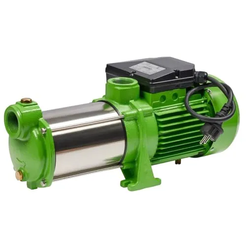 CHM GmbH® Kreiselpumpe Edelstahl 900 Watt - Brunnenpumpe mit 7000 L/h Fördermenge und 5,5 Bar Druck, ideal für Gartenbewässerung. Ausgestattet mit Premium Gleitringdichtung und Heißlaufschutz für hohe Effizienz.