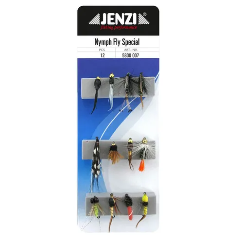 Jenzi Insektenimitate Fliegenset Fliegen-Nymphen Special 12Stk.