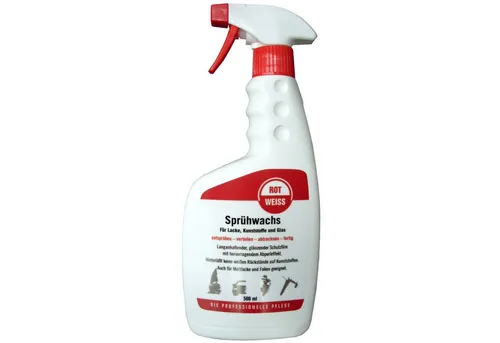 ROTWEISS Sprühwachs 500 ml - Effektiver Lackschutz - Autopflege & Motorradpflege - Transparentes Sprühwachs für optimalen Fahrzeug- und Lackschutz, einfach anzuwenden und sorgt für einen glänzenden Auftritt.