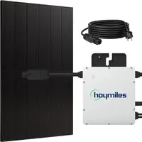SUNNIVA Balkonkraftwerk 500W BIFAZIAL FULLBLACK - Komplettset für Steckdose - BALKONKRAFTWERK: Genehmigungsfreies Solarsystem mit 500W bifazialen Modulen für hohe Energieausbeute, ideal für Balkon oder Terrasse. Inklusive 400W Wechselrichter für einfache Installation.
