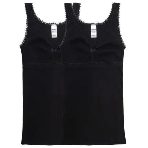 HERMKO Unterhemd 15804740 2er Pack Damen BH-Hemd aus 100% Bio-Baumwolle, schwarz