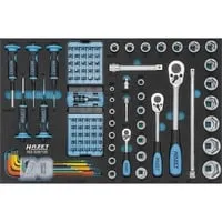 Hazet Werkzeug-Sortiment 163-329/100 - Werkzeug-Sets mit HAZET Safety-Insert-System für perfekte Ordnung – alle Werkzeuge rüttelfest eingebettet und leicht zu reinigen.