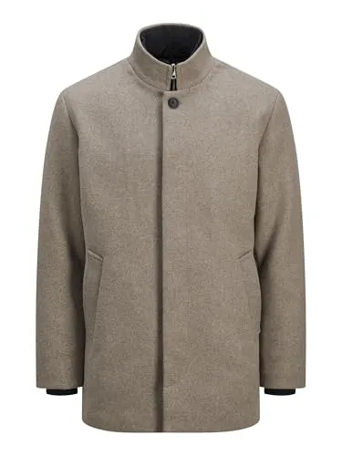 JACK & JONES Herren JJEHARRISON Wool Jacket SN 12258674, Greige, XXL - Funktionsjacke aus hochwertiger Wolle, warm und stylisch – perfekt für kalte Tage.