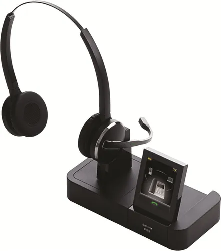 Jabra Pro 9465 Stereo Headset mit Touchscreen-Basisstation - Erleben Sie Freiheit mit dem Jabra Pro 9465 Duo Headset. Ideal für Vieltelefonierer in modernen Büros, bietet es dreifache Konnektivität und erstklassige Audioqualität für klare Gespräche.