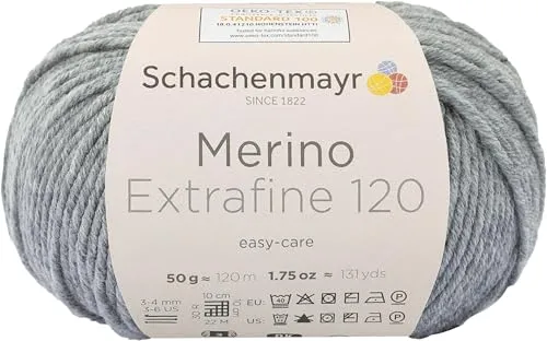 Schachenmayr Merino Extrafine 120 9807552-00191 flanell Handstrickgarn, Schurwolle