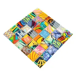 Bunte Retro Style Mosaikfliesen POP UP ART Design Wandverkleidung Fliesenspiegel