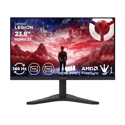 Lenovo Legion R24s 24" Full HD Gaming Monitor - Erleben Sie beeindruckende Grafiken mit dem 24" Full HD IPS-Display, 144Hz Bildwiederholrate und 1ms Reaktionszeit – ideal für flüssiges und präzises Gaming.