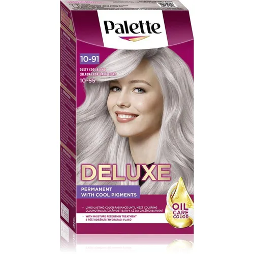 Schwarzkopf Palette Deluxe Permanent-Haarfarbe 10-91 Dusty Cool Blonde - Haarfarbe für Damen, langanhaltende und lebendige Farbe, die graue Haare zuverlässig kaschiert und strahlenden Glanz verleiht.
