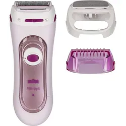 Braun Silk-épil Lady Shaver LS 5360 - Rosa - Epilierer mit 3-in-1 Funktion: Rasieren, Trimmen & Peelen. Ideal für empfindliche Haut, vollständig abwaschbar und passt sich den Körperkonturen an.