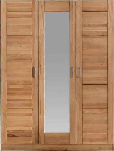Elfo-Möbel Kleiderschrank Tollow als Schlafzimmerschrank aus massiver Kernbuche geöltes Kernbuchenholz - 152 x 205 x 60 cm, zwei Holztüren, eine Spiegeltür