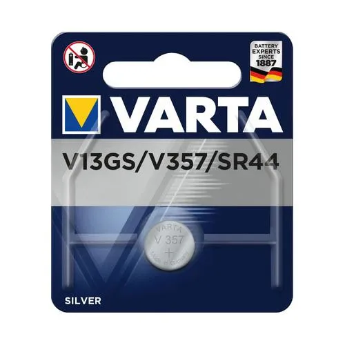 VARTA V13GS V357 SR44 Knopfzelle - 1,55V Silver Coin, kindersicher verpackt, ideal für Uhren und elektronische Kleingeräte